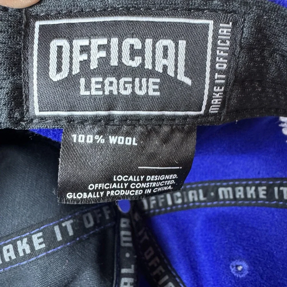 Big League Chew Official League Wool Hat Cap Adjustable Leather Strapback Blue